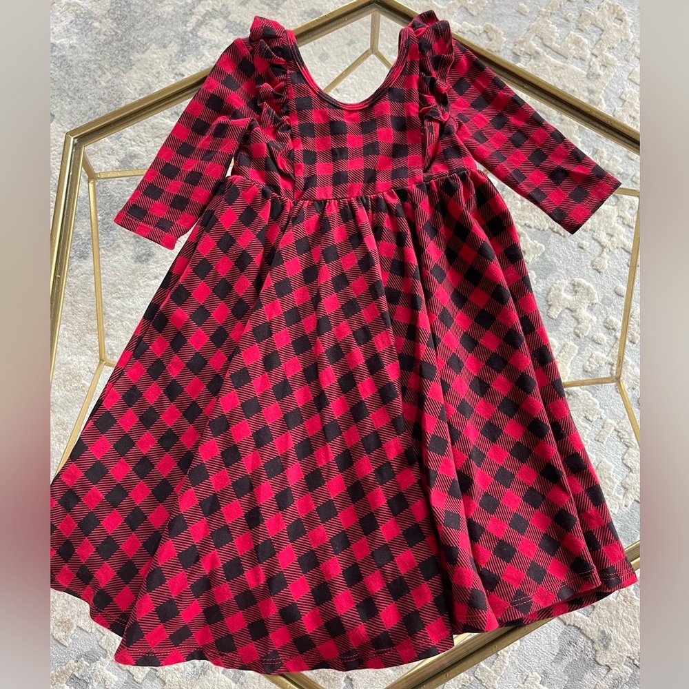 Remie Girl Buffalo Plaid Dress